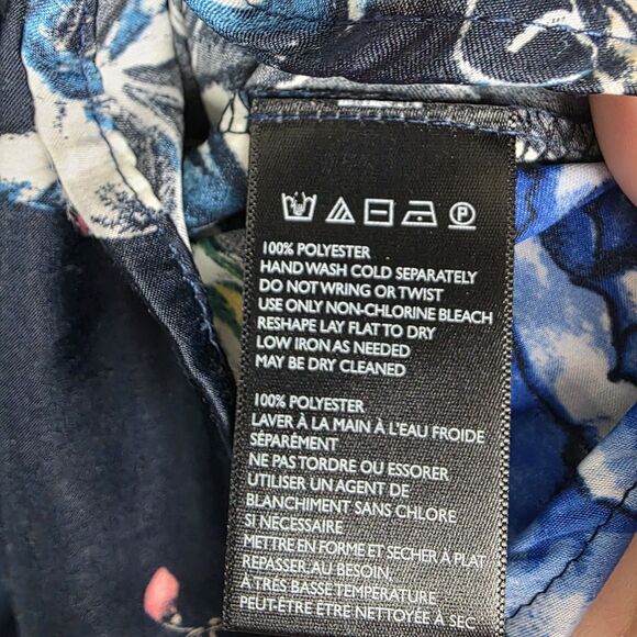 Free People Small Blouse Navy Floral Tie Neck Ruffle Sleeve Boho Chic Top - Picture 4 of 6